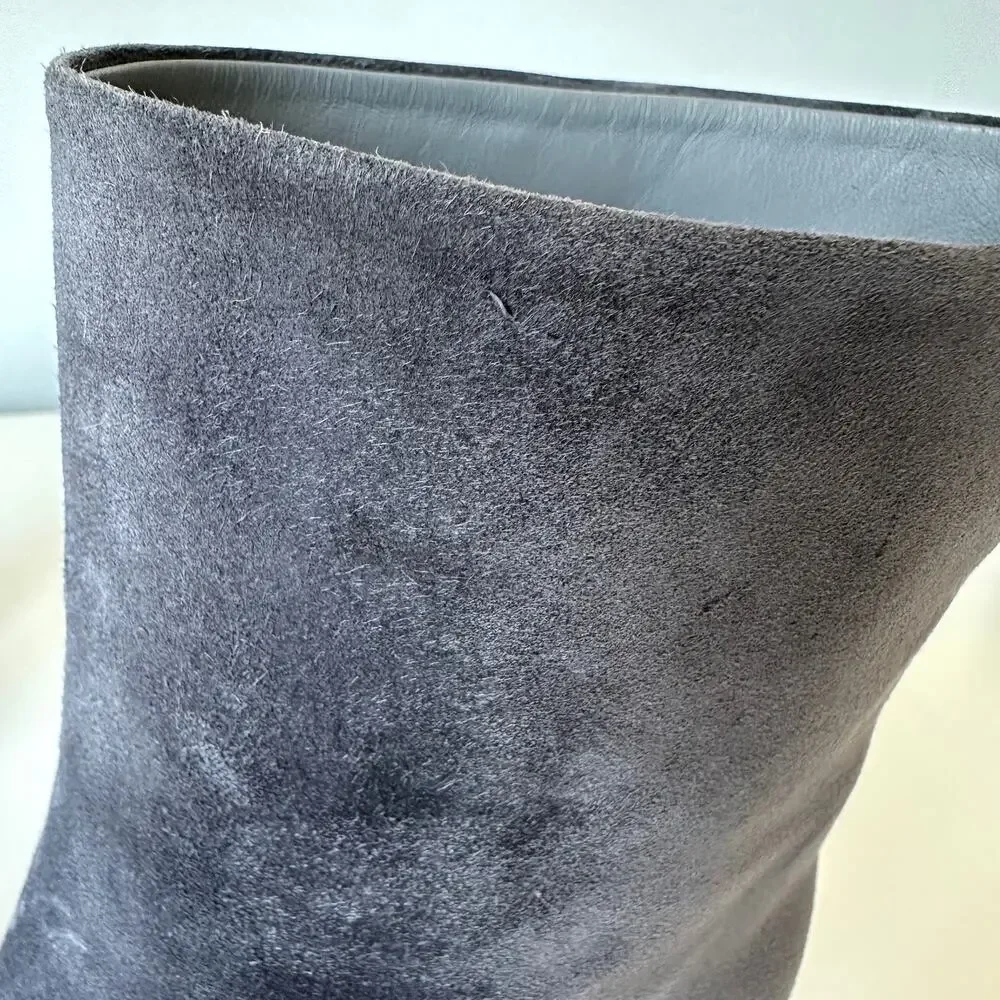 CHANEL grey suede